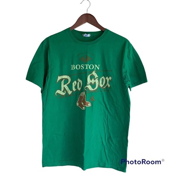 Boston Red Sox Green S/S T-Shirt Men's Size L Large Gildan MLB Cotton - Picture 1 of 5